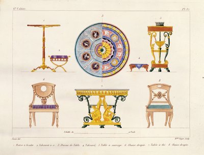 Furniture Designs, Engraved by Mme Soyer, Plate 37 from 